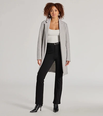 Modern Muse Ponte Knit Belted Tapered Pants