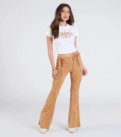 A Dose Of Attitude Lace-Up Flare Pants