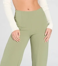 She's All Business Wide-Leg Crepe Trouser Pants