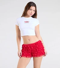 Chic Fairytale Tiered Lace Hot Shorts