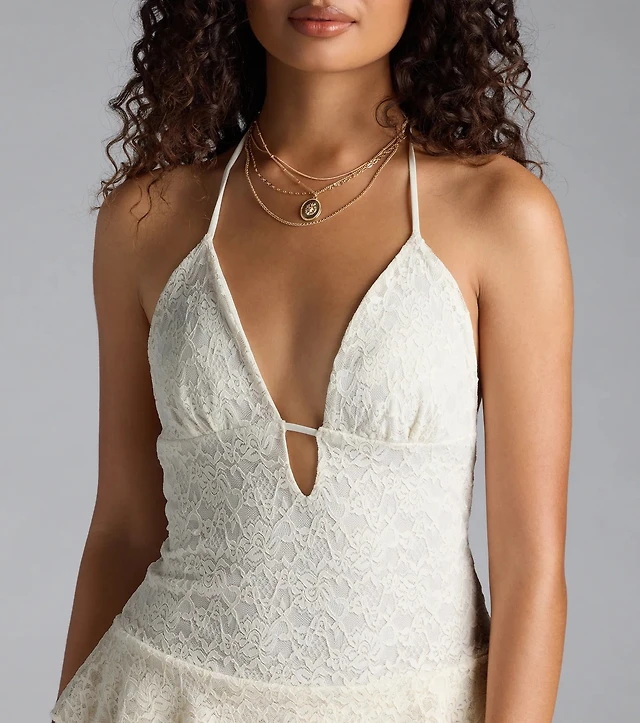 Boho Dreamer Ruffled Lace Romper