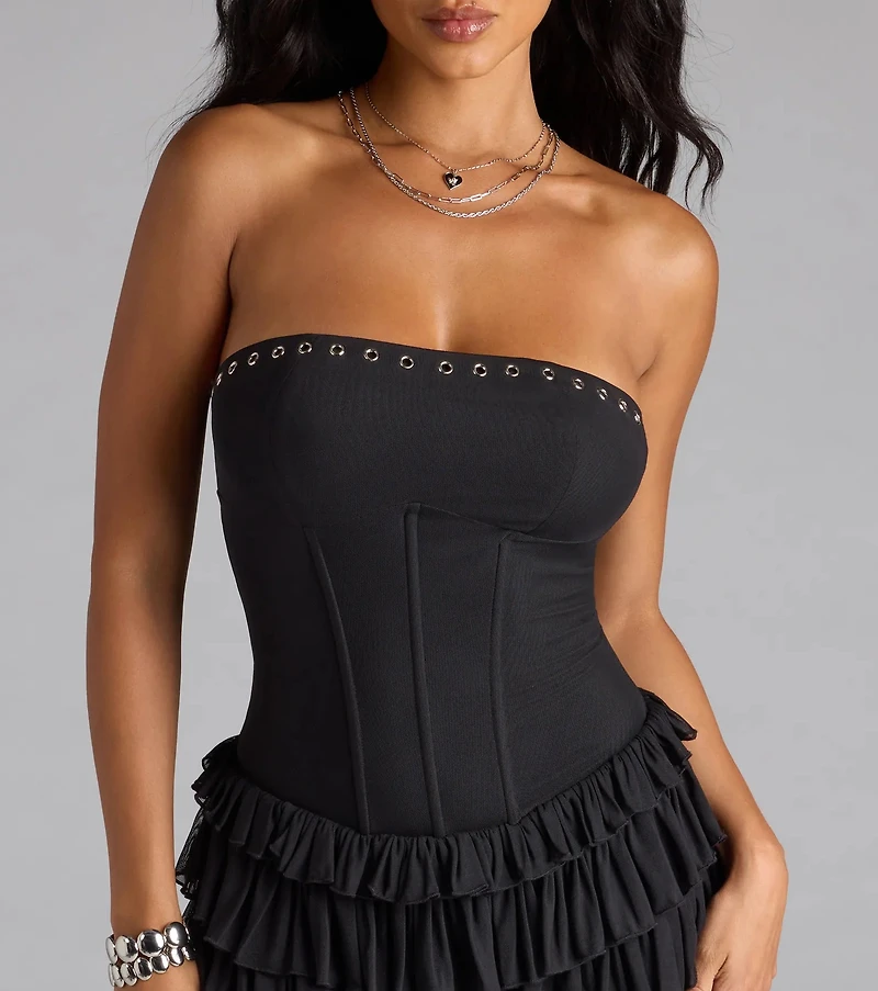 Windsor Edgy Allure Corset Drop Waist Romper | Mission Valley Windsor Edgy Allure Corset Drop Waist Romper | Mission Valley