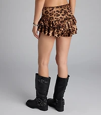 Maybe Tonight Leopard Ruffle Shorts
