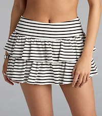 Fun Stripes Ruffled Mini Skort