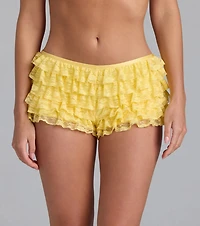 So Fab Ruffled Lace Hot Shorts