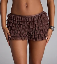 So Trendy Ruffled Lace Hot Shorts