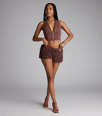 So Trendy Ruffled Lace Hot Shorts