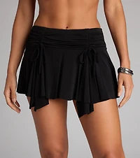 Serving Moves Ruched Hanky Hem Mini Skort