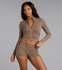 Cozy Cool Rib Knit Foldover Shorts
