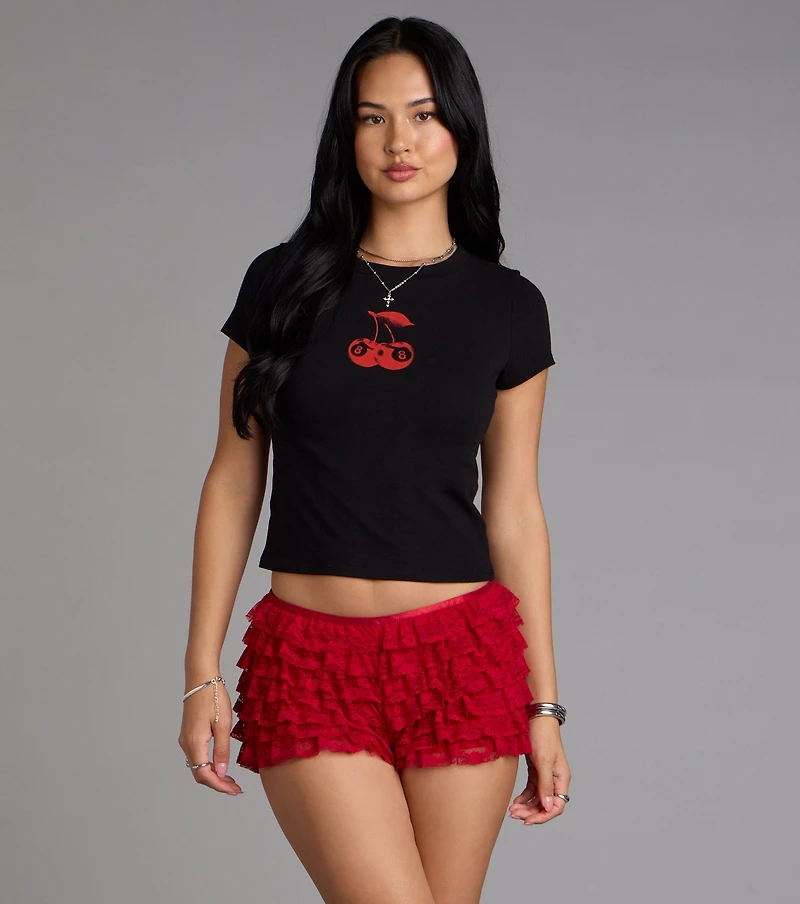 Chic Fairytale Tiered Lace Hot Shorts