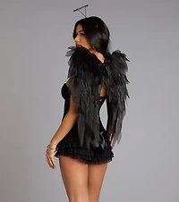 Playful Trouble Lace-Up Ruffle Romper