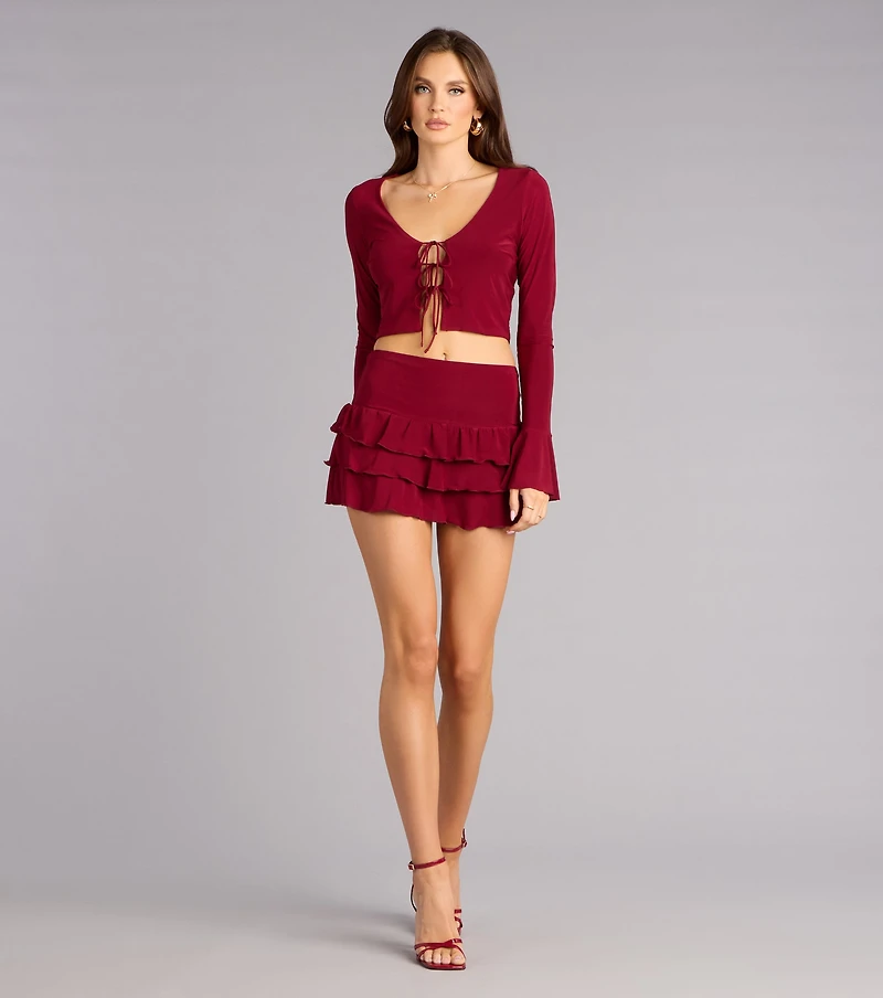 Sensational Match Ruffle Mini Skort