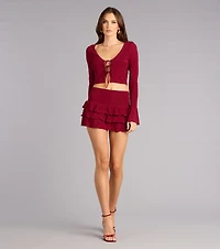 Sensational Match Ruffle Mini Skort