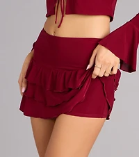 Sensational Match Ruffle Mini Skort