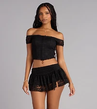 Flirt On Repeat Lace Mini Skort