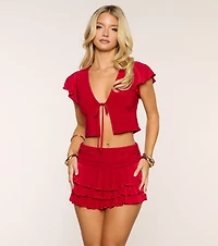 Perfect Flirt Ruffle Mini Skort