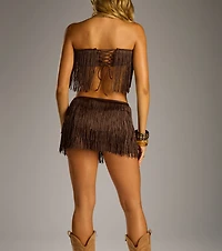 Wild West Cowgirl Fringe Mini Skort