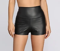 High Waist Leather Shorts