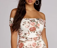 Later Skater Floral Combo Romper