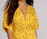 Mini Bouquet Kimono Sleeve Romper