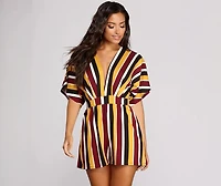 Seeing Stripes Kimono Sleeve Romper