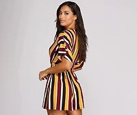 Seeing Stripes Kimono Sleeve Romper