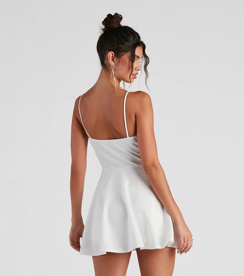 Trendy Twist-Front Skater Romper