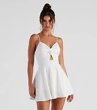 Trendy Twist-Front Skater Romper