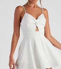 Trendy Twist-Front Skater Romper