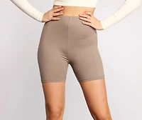 Brushed Knit Biker Shorts