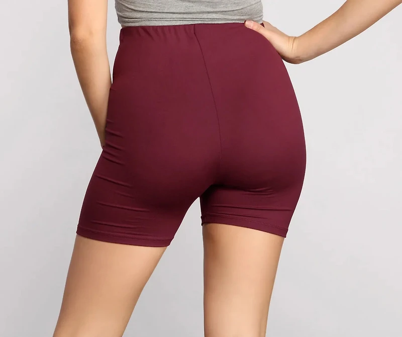 Brushed Knit Biker Shorts