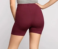 Brushed Knit Biker Shorts