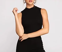 Trendy Mock Neck Biker Short Romper