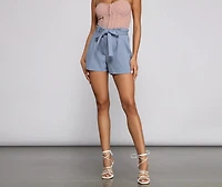 Poised Paper Bag Ponte Shorts