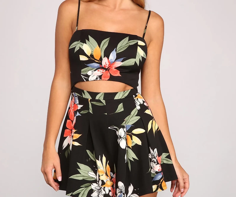 Embraced Florals Cutout Romper