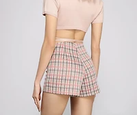 Preppy Glam Plaid Skort