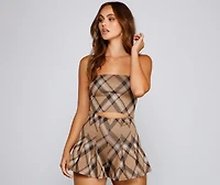 Plaid About It Pleated Romper