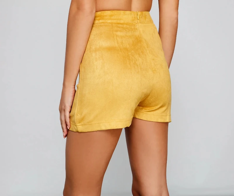 Chic Cutie Faux Suede Skort