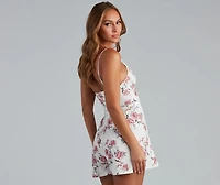 Spring Bloom Crepe Floral Twist Romper