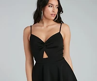 Trendy Twist-Front Skater Romper