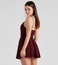 Trendy Twist-Front Skater Romper