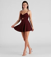 Trendy Twist-Front Skater Romper