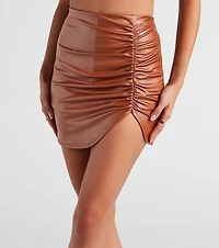 Love Like This PU Ruched Skort