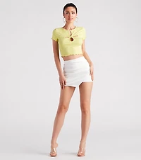 Under Wraps Asymmetrical Mini Skort
