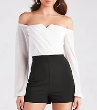 Flaunt At First Sight Off-The-Shoulder Romper