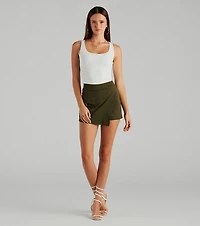 Style Notes Ponte Cargo Mini Skort