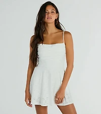 My Sweet Era Cowl Neck Eyelet Lace Romper