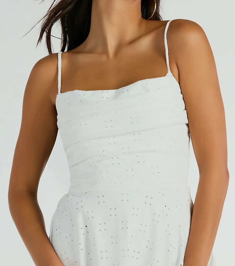 My Sweet Era Cowl Neck Eyelet Lace Romper