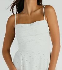 My Sweet Era Cowl Neck Eyelet Lace Romper