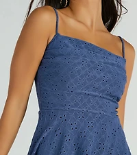 My Sweet Era Cowl Neck Eyelet Lace Romper